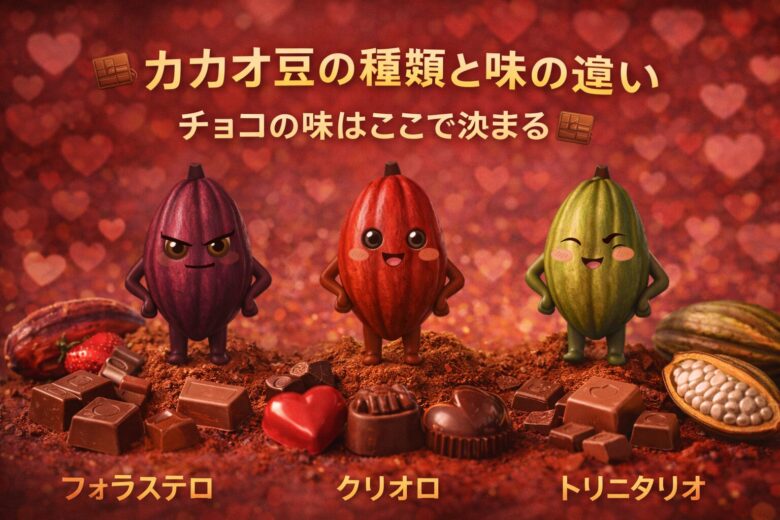 カカオ豆の種類と味の違い｜チョコの味はここで決まる🍫
